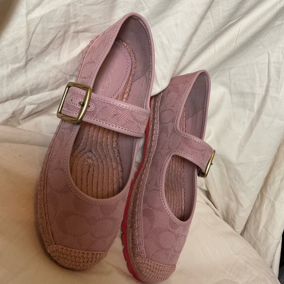 COACH Women's Courtney Mary Jane Signature "C" Espadrille Flats 5.5 - Picture 6 of 11